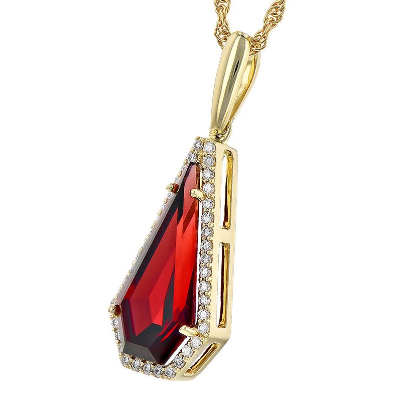 393834 - N8214 - Side - Garnet Necklace with Diamonds