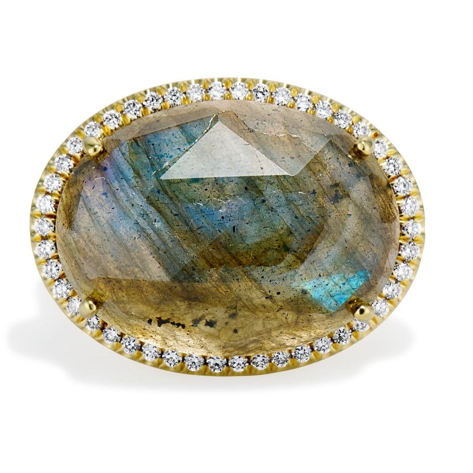 Labradorite Ring with Diamonds 160578 yellow gold