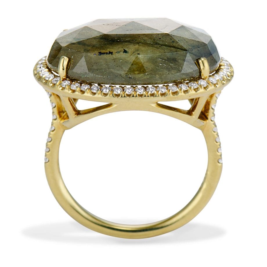 Labradorite Ring with Diamonds 160578