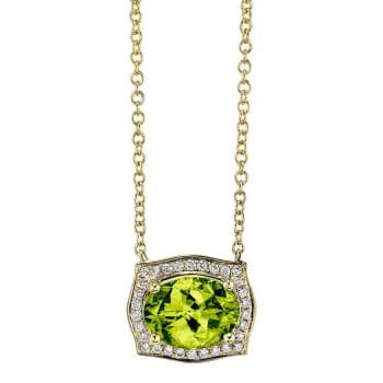 66610-NPE - 393774 - Accented Peridot Pendant Necklace