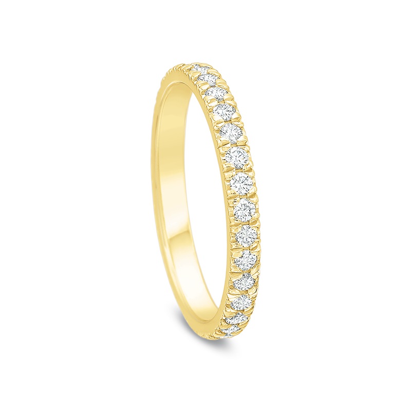 New Aire Diamond band Split prong flush fit 18k yellow gold 0.25cttw 15 rounds 6294Y_c2 Side View