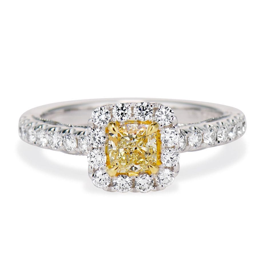 030603 natural yellow diamond engagement ring