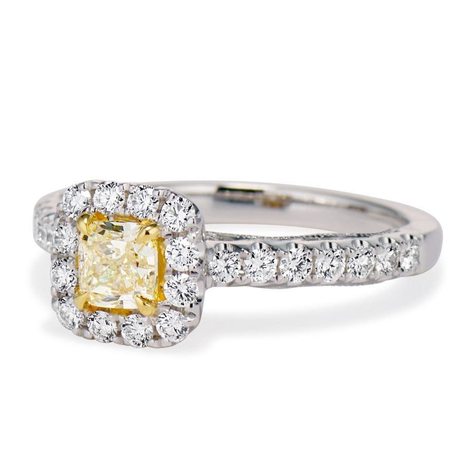 030603 Natural Yellow Diamond Engagement Ring