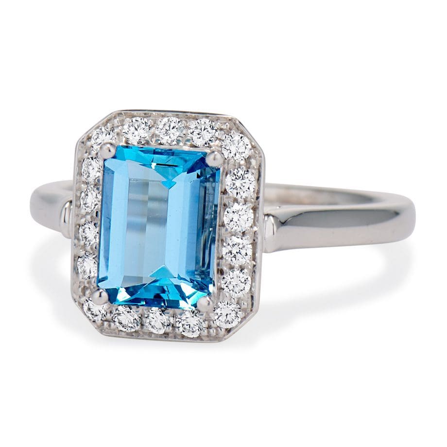 160555 Aquamarine and Diamond Ring