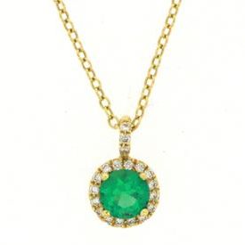 393084 - N7594EY - Diamond Accented Emerald Necklace