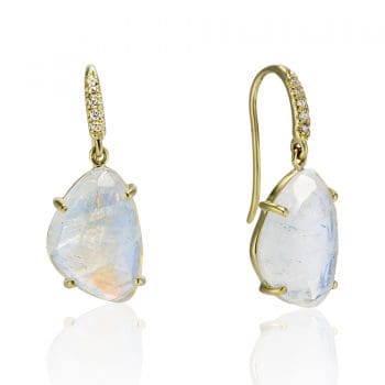 393821 Moonstone and Diamond Earrings