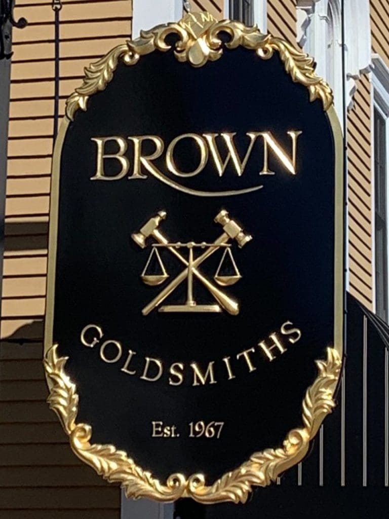 New_Sign New Brown Goldsmiths Sign
