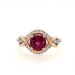 diamond swivel twist tourmaline ring