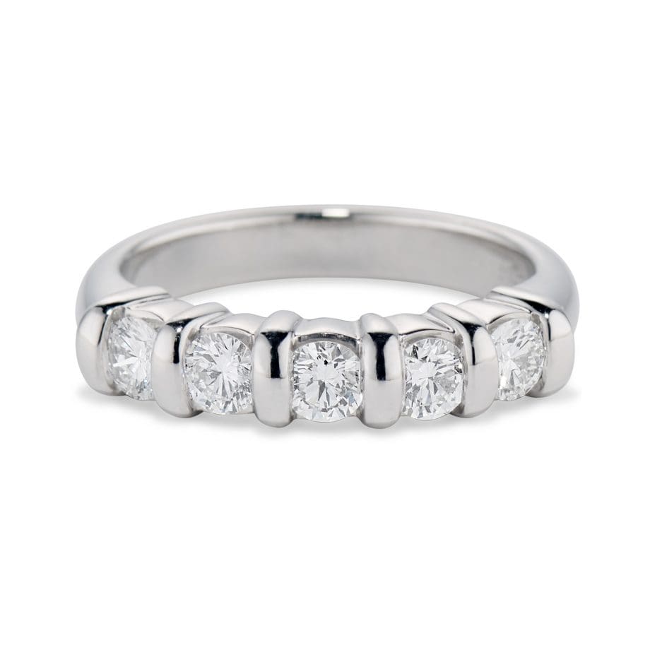 010308 - Platinum Diamond Ridge Ring