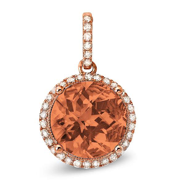 85594-PSZ Spice Zircon and Rose Gold Pendant