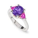 lyric ring Purple sapphire and pink sapphire trills