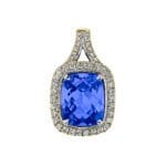 Cushion Sapphire Halo Pendant