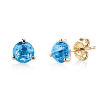 Blue Topaz Stud Earrings - 29500-6-EBT - 393798