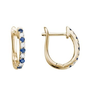 GEU01ELY15BS Sapphire and diamond Oval hoops in yellow gold