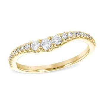 Curved Diamond Band in 14k yellow gold featuring