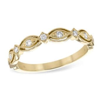 The Diamond Dreamscape Wedding Band in 14k yellow gold.
