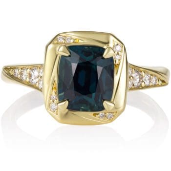 teal sapphire and diamond ring N0CUSTOM-SM18K