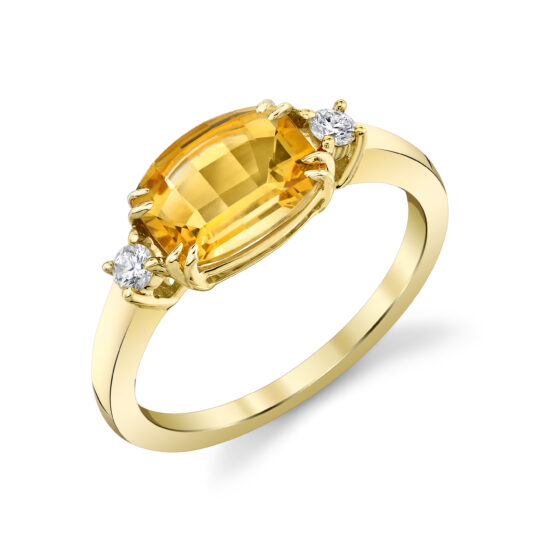 20130-RCI Citrine and Diamond Ring