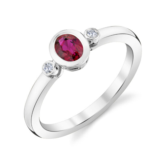 27951-RRU Petite Ruby and Diamond Ring