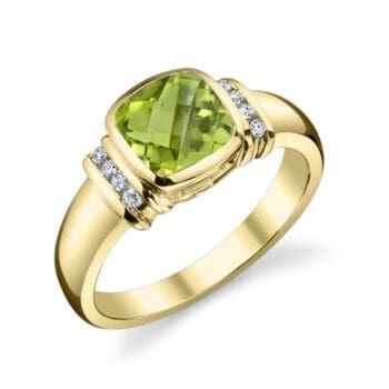 59330-RPE August Peridot and Diamond Ring