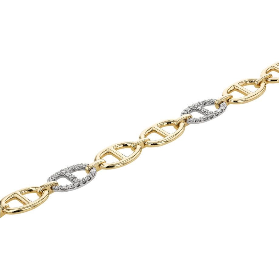 B1414 - Gold and Diamond Link Bracelet