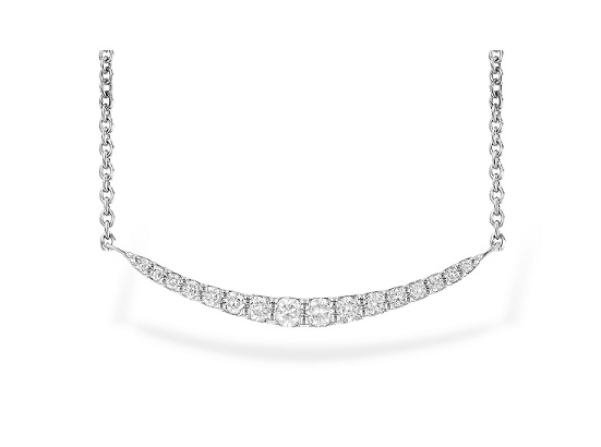Diamond Smile Necklace 14k white gold style n8127 AK