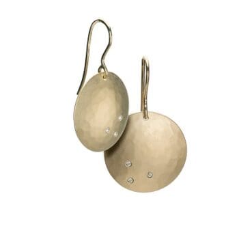 Full moon earrings 14k EcoGold with diamonds