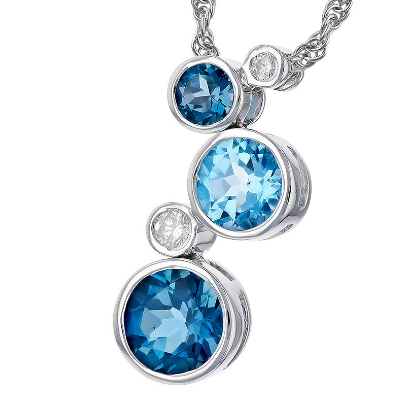 X21513 - Blue Topaz Drip Necklace