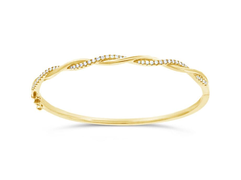 Yellow gold and diamond twist bracelet F10-B135