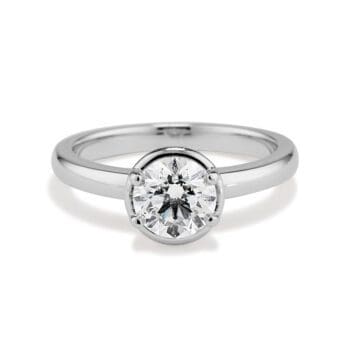 100-673 Platinum and Diamond Luna Ring