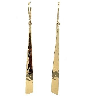 Waterfall Earrings 14k yellow reclaimed gold 60mm long