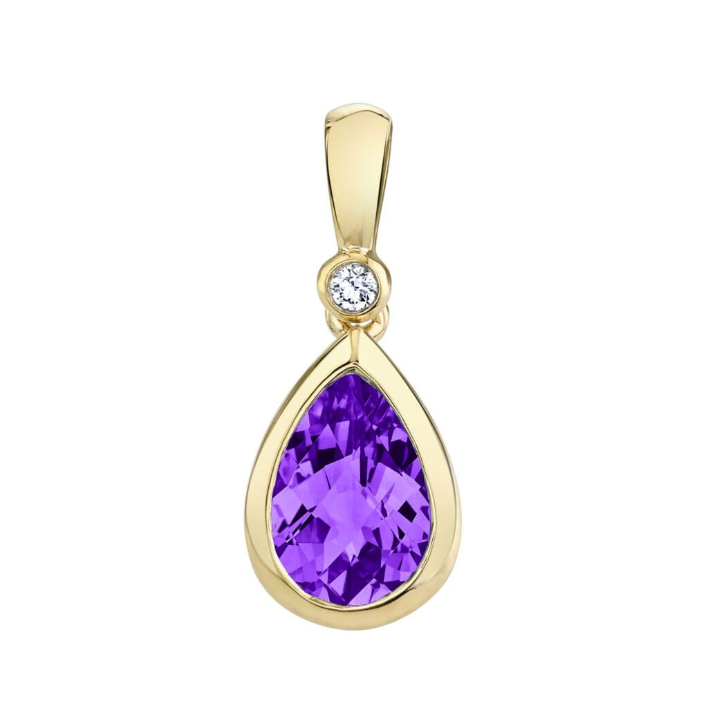 Pear-Shaped Amethyst Pendant - Brown Goldsmiths