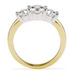N0016SMA075RD14K Three Stone Two Tone Engagement Ring