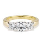 N0016SMA075RD14K Three diamond Two Tone Engagement Ring