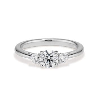 Three Diamond Platinum Engagement Ring
