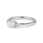 N-CUSTOM-SMPLT Three Stone Platinum Engagement Ring