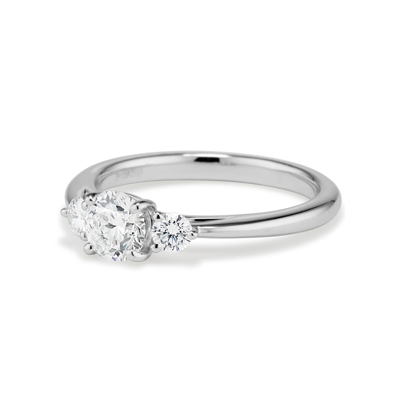 N-CUSTOM-SMPLT Three Stone Platinum Engagement Ring