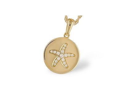 Diamond Sea Star Necklace N8458 14k yellow gold and diamonds