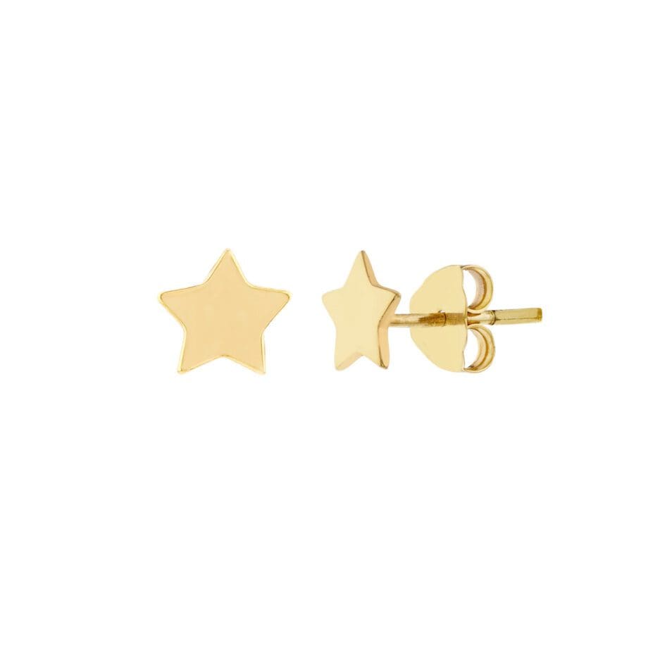 Star Stud Earrings 14k yellow gold