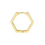 Honeycomb Huggies 14k yellow gold side view