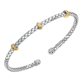 Traversa Cuff Bracelet with Gold Rondelles