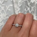 Effie Diamond Solitaire with Accents Closed Hand