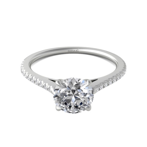 "Effie" Diamond Engagement Ring white gold and diamond shank