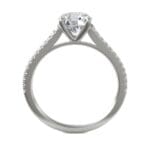 "Effie" Diamond Engagement Ring white gold and diamond shank side view
