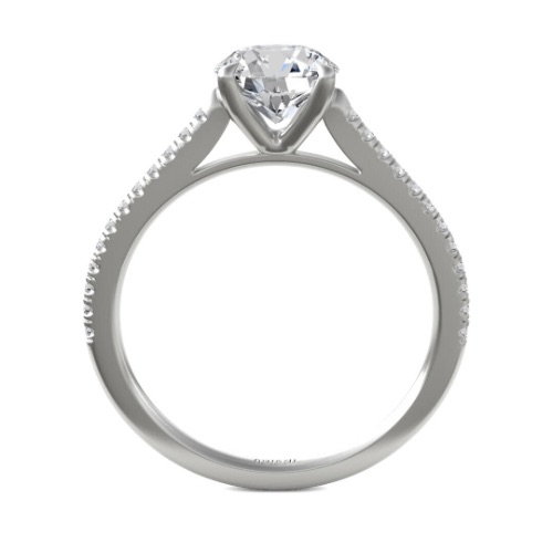 "Effie" Diamond Engagement Ring white gold and diamond shank side view