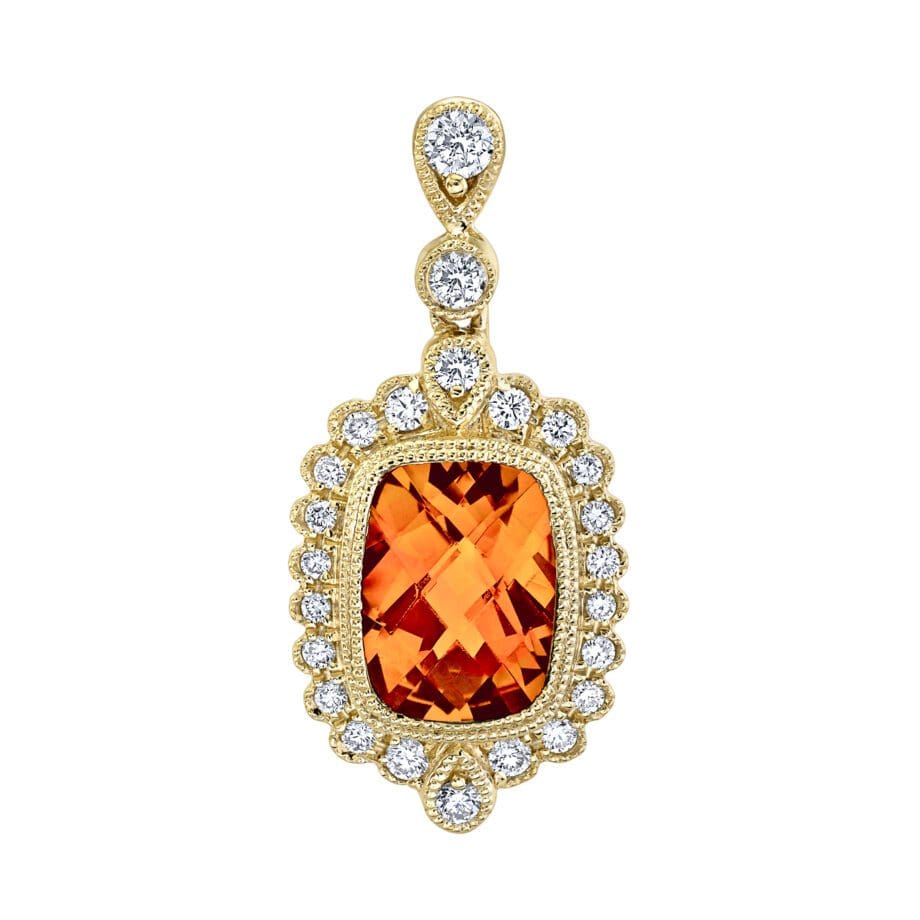 Spessartite and Diamond Pendant H-27650M4-PSG