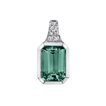 Indicolite Tourmaline and Diamond Pendant H-31211M10-PIN