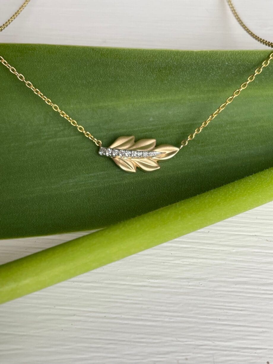Diamond Leaf Necklace