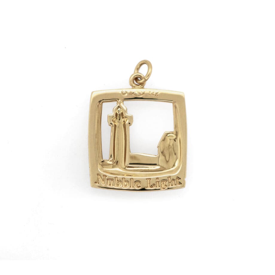 Nubble Light House Charm 14KY Back