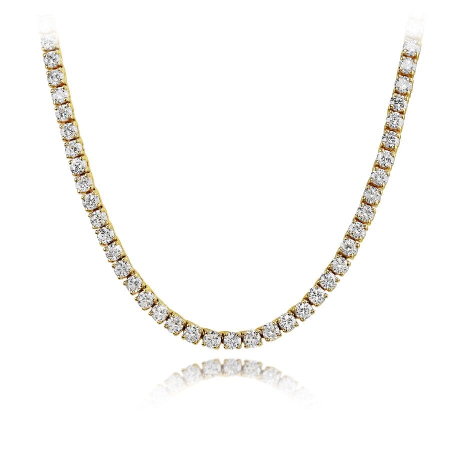 Diamond Tennis Necklace - Yellow Gold